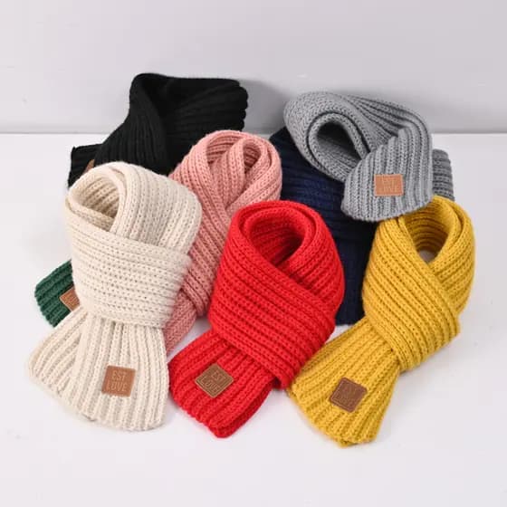 Crianças cachecol quente outono inverno meninos meninas simples All-Match bebê cor sólida cachecol bebê cachecol de malh