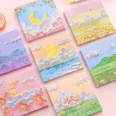 Pintura a óleo notas pegajosas influenciador estudantes de alto valor usam simples estilo ins série de sal bonito dos de