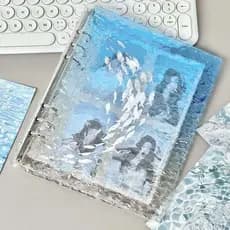 Celebridade Photocard livro de armazenamento oceano água ondulação acrílico cartão livro transparente A5 cartão de crist