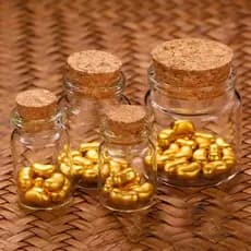 Garrafa de armazenamento de feijão dourado, pequena garrafa vazia, garrafa de vidro transparente amarela, Mini garrafa,