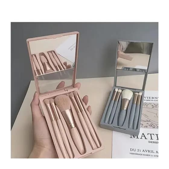 Conjunto de pincéis de maquiagem para viagem, cabelo Super macio, iniciante, pó solto, sombra, três peças, armazenamento