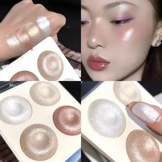 Pó assado de quatro cores CD glitter brilhante sombra fina fada perolado gengibre alto brilho em pó delicado estudante D