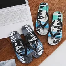 Moda masculina sandálias de verão chinelos All-Match Casual novo estilo praia beira-mar Graffiti uso ao ar livre Flip-F