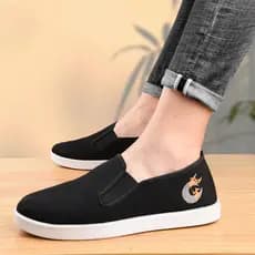 Sapatos de pano bordados antigos de Pequim masculinos de sola macia para idosos de meia-idade casuais leves de uma etapa