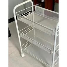 Prateleira de cozinha de ferro de chão para banheiro, carrinho removível multicamadas, prateleira de armazenamento multi