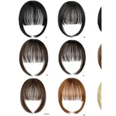 Peruca franja Natural sem costura peça de extensão de cabelo com costeletas tricotadas à mão ambos os lados franja de ar