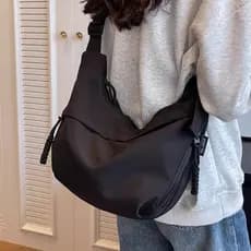 Bolsa de lona de grande capacidade feminina 2024 novo estilo Casual All-Match Commuter bolsa de ombro leve esportes Cros