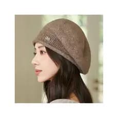 Chapéu feminino outono inverno novo estilo de meia-idade versão coreana quente All-Match Retro boina Newsboy lã chapéu d