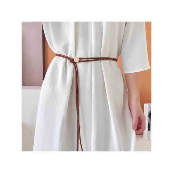 Nova corda de couro macio cinto fino feminino verão combinando saia camisa moda decoração All-Match ajustável cintura lo