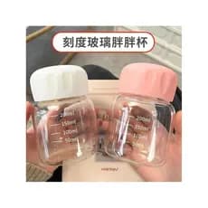 Bonito copo de vidro portátil xícara de café Mini ins Feng Shui copo menina com escala gordura leite soja copo