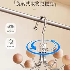 360°Gancho giratório doméstico simples multifuncional armazenamento quarto uso diário gancho de seis garras arrumado