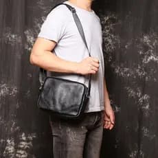 Uma peça envio novo estilo masculino bolsa de ombro de couro genuíno senhoras primeira camada saco do mensageiro estilo