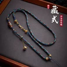 Estilo tibetano puro mão-trançado corda Thangka pingente corda amuleto cordão cera de abelha colar corda High-End pingen