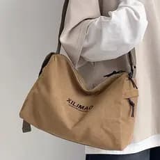 Cross-Border Commuter Retro lona pequena mochila masculina de grande capacidade estudante universitário bolsa de ombro s