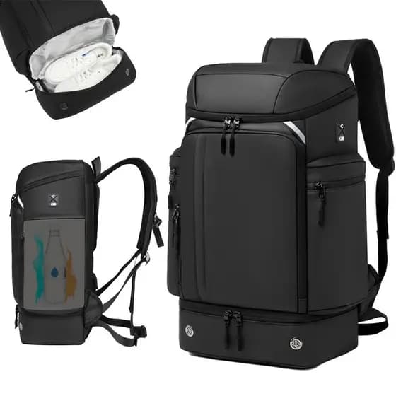 Nova mochila masculina multifuncional ao ar livre independente sapato armazém grande capacidade saco de montanhismo impr