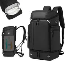 Nova mochila masculina multifuncional ao ar livre independente sapato armazém grande capacidade saco de montanhismo impr