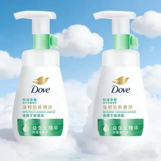 Dove bolha de limpeza 160ml controle de óleo reparação Mousse de limpeza bolha de aminoácidos limpador Facial limpeza pr