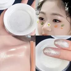 Arte tinta colorida diamante branco fada destacando pó palco maquiagem desempenho dedicado estroboscópio iluminando maqu