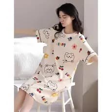 2026 novo estilo camisola feminina verão pijamas de manga curta feminino doce dos desenhos animados solto Loungewear est