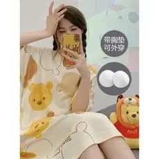 Cross-Border venda quente camisola de manga curta com almofada no peito novo estilo verão solto senhoras doce bonito dos