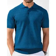 2026 primavera verão estilo dinheiro antigo camisa polo de manga curta masculina cor sólida xadrez tamanho grande lapela