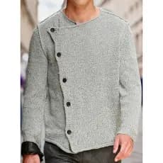 2026 outono inverno estilo europeu americano carcela Diagonal agulha grossa malhas Cardigan masculino camisola jaqueta m