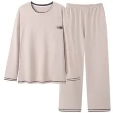 Pijamas masculinos de tamanho grande primavera outono manga comprida novo estilo Casual moda algodão Homewear terno pode