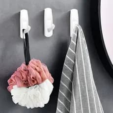 Gancho de banheiro forte Viscose sem perfuração parede não-marcação prego toalete roupas lavatório toalha suporte de par