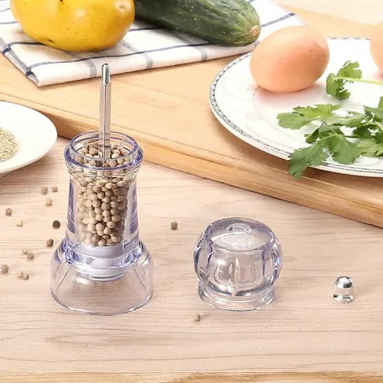Novo moedor acrílico transparente pimenta moedor de sal grosso núcleo de moagem cerâmica Multi-Purpose tempero garrafa f