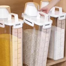 Jarra hermética de qualidade alimentar, caixa de armazenamento de grãos inteiros, cozinha, à prova de insetos, à prova d