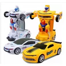 Carrinho Transformes Robô 2 em 1 Brinquedo Infantil Eletrônico Com Luz e Som Automáticos