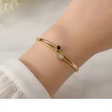 Bracelete/Pulseira Dourada Prateada Feminina Delicada Presente Acessório/Linda Luxo Brilho