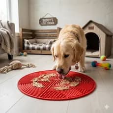 Tapete Lambedor Comedouro Labirinto Pet Silicone Antiestresse Ranhuras Cães Gatos Alimentação Lenta