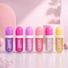 Batom Brilho Labial Cápsula Mini Gloss Lip Glitter Maquiagem Viral TikTok Kawaii Brilho Intenso