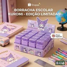 Borracha Fofa Sanrio Hello Kitty Kuromi Escovinha Kawaii