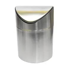 Mini Lixeira Em Inox Basculante Pia Escirtório Café 1,5l