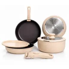 Conjunto Panelas Cerâmica Indução Forno Cabo Removível 7 Pcs