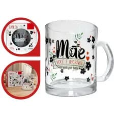 Caneca De Vidro 320ml Estampa Presente Dia Das Mães Café Chá