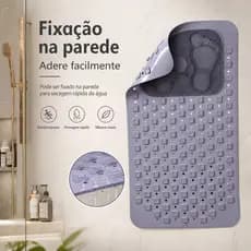 Tapete de Box Antiderrapante Silicone com Escova Lava Pés e Massageador 70*40cm