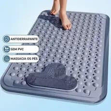 Tapete para Box Antiderrapante Silicone TPE Macio com Drenagem Rápida e Área de Massagem Luxo Banho Seguro Sem Cheiro