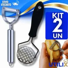 Descascadores de Legumes e Amassador de Batatas Kit Aço Inox para Cozinha Restaurantes Utensílios