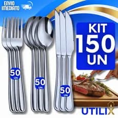 Conjunto Kit Talher  inox Garfo Faca Colher Cozinha Restaurante Gafos Facas Colheres Talheres