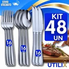 Jogo de Talher  inox Garfo Faca Colher Cozinha Restaurante Gafos Facas Colheres Talheres Utilidades
