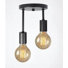 Lustre Luminária Plafon Retrô Industrial Duplo Sobrepor Teto Moderno