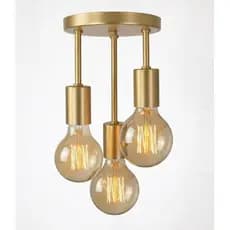 Lustre Luminária Plafon Retrô Industrial Triplo Sobrepor Teto Moderno