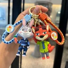 Chaveiro Zootopia com pingente fofo da Judy e do Nick para homens e mulheres, acessórios para bolsas.