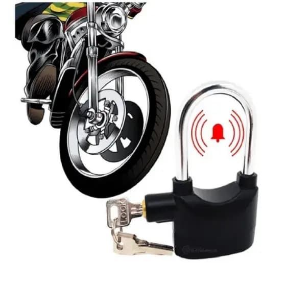 Cadeado antifurto para motocicleta com alarme sonoro