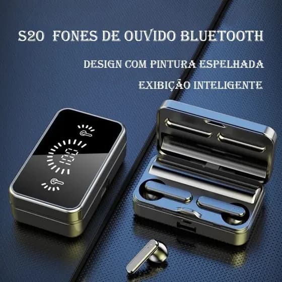S20 Black In-Ear Wireless Bluetooth Waterproof Stereo Earphones with Microphone