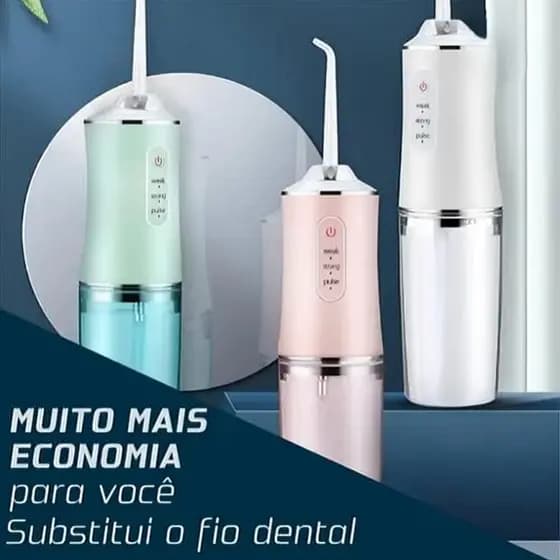 Irrigador Oral Portátil Fio Dental Elétrico 220ML 3 Modos Recarregável Limpeza Profunda Dental