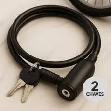 Cadeado para Bicicleta Bike/ Portao com Cabo de Aço Reforçado Antifurto Anti-Roubo + 2 Chaves Caloi